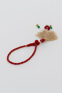 Maroon Tarang Lumba Rakhi – Handcrafted Thread, Beads & Mirror Bhabhi Rakhi