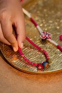 Handcrafted Pink Jhilmil Lumba Rakhi for Bhabhi