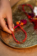 Handcrafted Pink Tassel Lumba Rakhi for Bhabhi