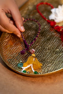 Purple Tarang Lumba Rakhi – Handcrafted Thread, Beads & Mirror Bhabhi Rakhi