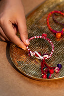 White Rangrez Lumba Rakhi – Handcrafted Thread Bhabhi Rakhi