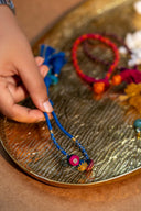 Handcrafted Blue Jhilmil Lumba Rakhi