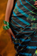 Black Tussar Silk Saree – Heritage Leheriya & Artisanal Detailing