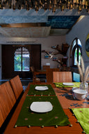 Pista Green Badla with Mirror Mat Set