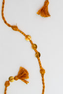 Mustard Karigari Tejas Rakhi – Handcrafted Threads & Brass Rakhi