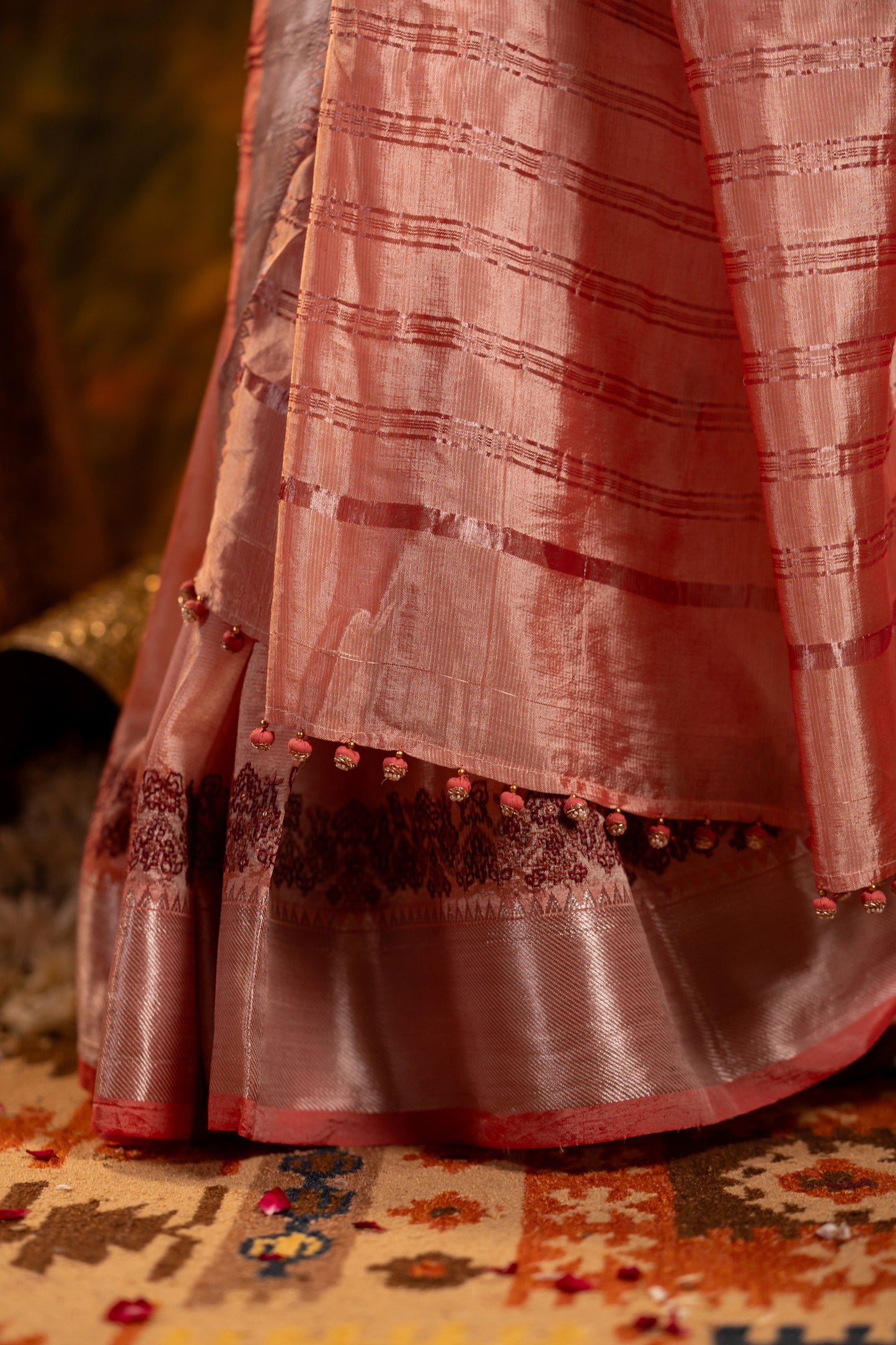 Baby Pink Tissue Saree – Lightweight Heritage Elegance