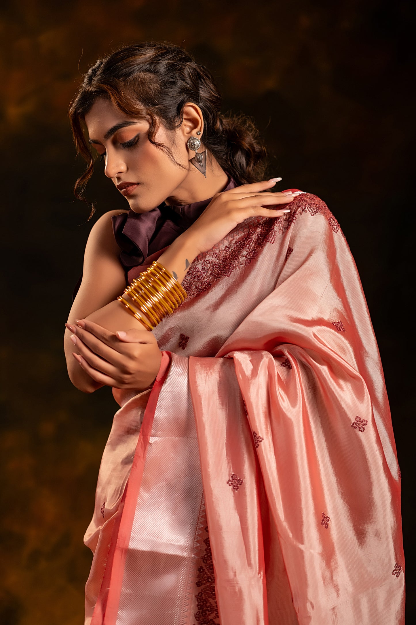 Baby Pink Tissue Saree – Lightweight Heritage Elegance