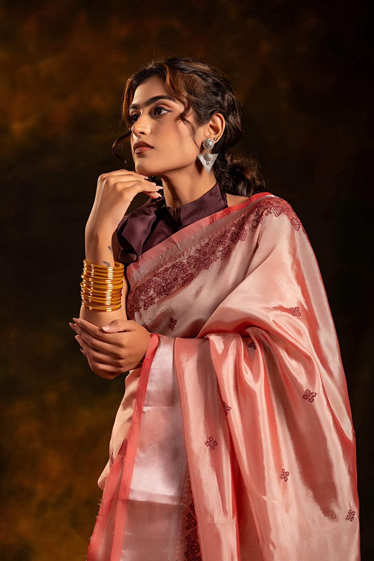 Baby Pink Tissue Saree – Lightweight Heritage Elegance