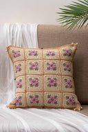 Artisan Floral Applique Cotton Cushion Cover | Craftroots

