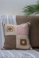 Handcrafted Floral Applique Crochet Cushion Cover Cotton | Craftroots
