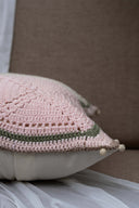 Handcrafted Floral Applique Crochet Cushion Cover Cotton | Craftroots
