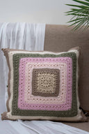 Vintage Floral Crochet Applique Cushion Cover Cotton | Craftroots
