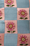Pastel Floral Multi Sunflower Handwork Cushion Cover Gaji Silk | Craftroots