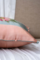 Pastel Floral Sunflower Handwork Cushion Cover Gaji Silk | Craftroots
