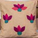 Handcrafted cotton applique cushion cover for bedroom décor
