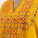 Handcrafted Mashru ethnic wear in yellow
