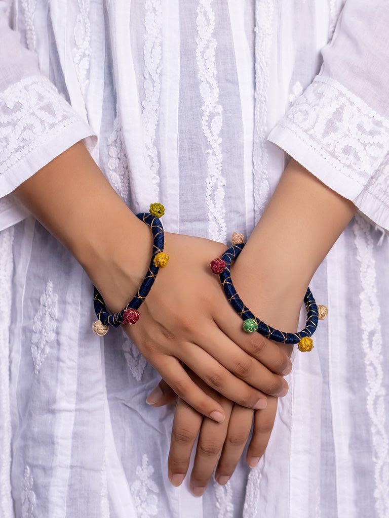 Blue Thread Bangles