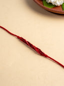 Hand-Twisted Strings Artisanal Red Rakhi