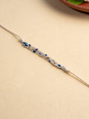 Handmade Blue-White Beads Rakhi