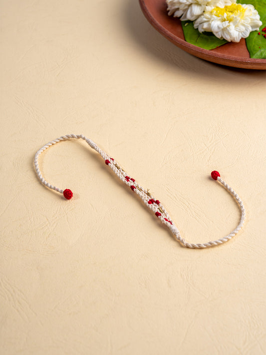 Artisanal Twisted Ties White Rakhi
