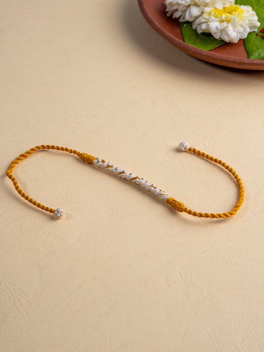 Handmade Mustard Pearl Rakhi