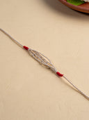 Pink-White Beaded Handmade Rakhi
