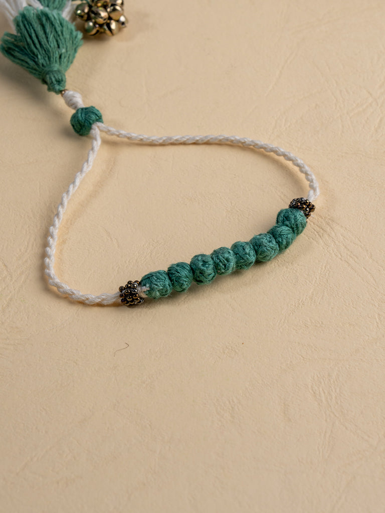 Blue Handmade Threadballs Lumba Rakhi