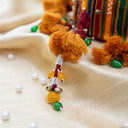 Maroon Mashru Potli with Yellow Stripe | Bead & Brass Tikki Handwork | Gramshree