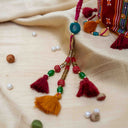 Yellow Mashru Check Potli with Bead & Brass Tikki Handwork | Gramshree