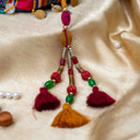 Blue Mashru Potli with Bead & Brass Tikki Handwork | Gramshree