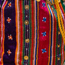 Blue Mashru Potli with Bead & Brass Tikki Handwork | Gramshree