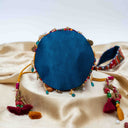 Blue Mashru Potli with Bead & Brass Tikki Handwork | Gramshree