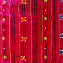Maroon Mashru Potli with Pink Stripe | Bead & Brass Tikki Handwork | Gramshree