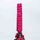 Maroon Mashru Potli with Pink Stripe | Bead & Brass Tikki Handwork | Gramshree