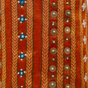 Green Mashru Potli with Orange Stripe | Bead & Brass Tikki Handwork | Gramshree