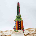 Green Mashru Potli with Bead & Brass Tikki Handwork | Gramshree