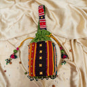 Green Mashru Potli with Bead & Brass Tikki Handwork | Gramshree