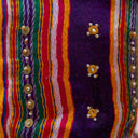 Yellow Mashru Check Small Potli with Bead & Brass Tikki Handwork | Gramshree