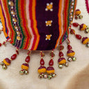 Yellow Mashru Check Small Potli with Bead & Brass Tikki Handwork | Gramshree