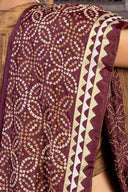 Handcrafted Maroon Silk Saree With Rabari Embroidery