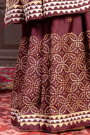Handcrafted Maroon Silk Saree With Rabari Embroidery
