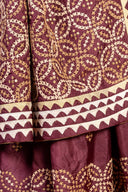 Handcrafted Maroon Silk Saree With Rabari Embroidery