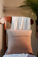 Cream artisan cushion cover for sofa and living room décor
