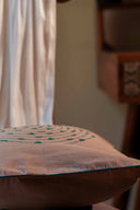 Handmade cream embroidered cushion cover for bedroom décor
