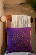 Purple Amethyst hand work cotton cushion cover 16x16 by Craftroots

