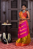 Handcrafted Multicolour Silk Saree With Intricate Rabari Embroidery