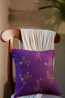 Purple Lavender Hand Work Cotton Cushion Cover 16x16 | Craftroots