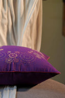 Purple Lavender Hand Work Cotton Cushion Cover 16x16 | Craftroots