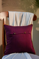 Handmade purple handwork cushion cover for bedroom styling
