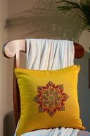 Golden Mosaic Aari Cushion Cover